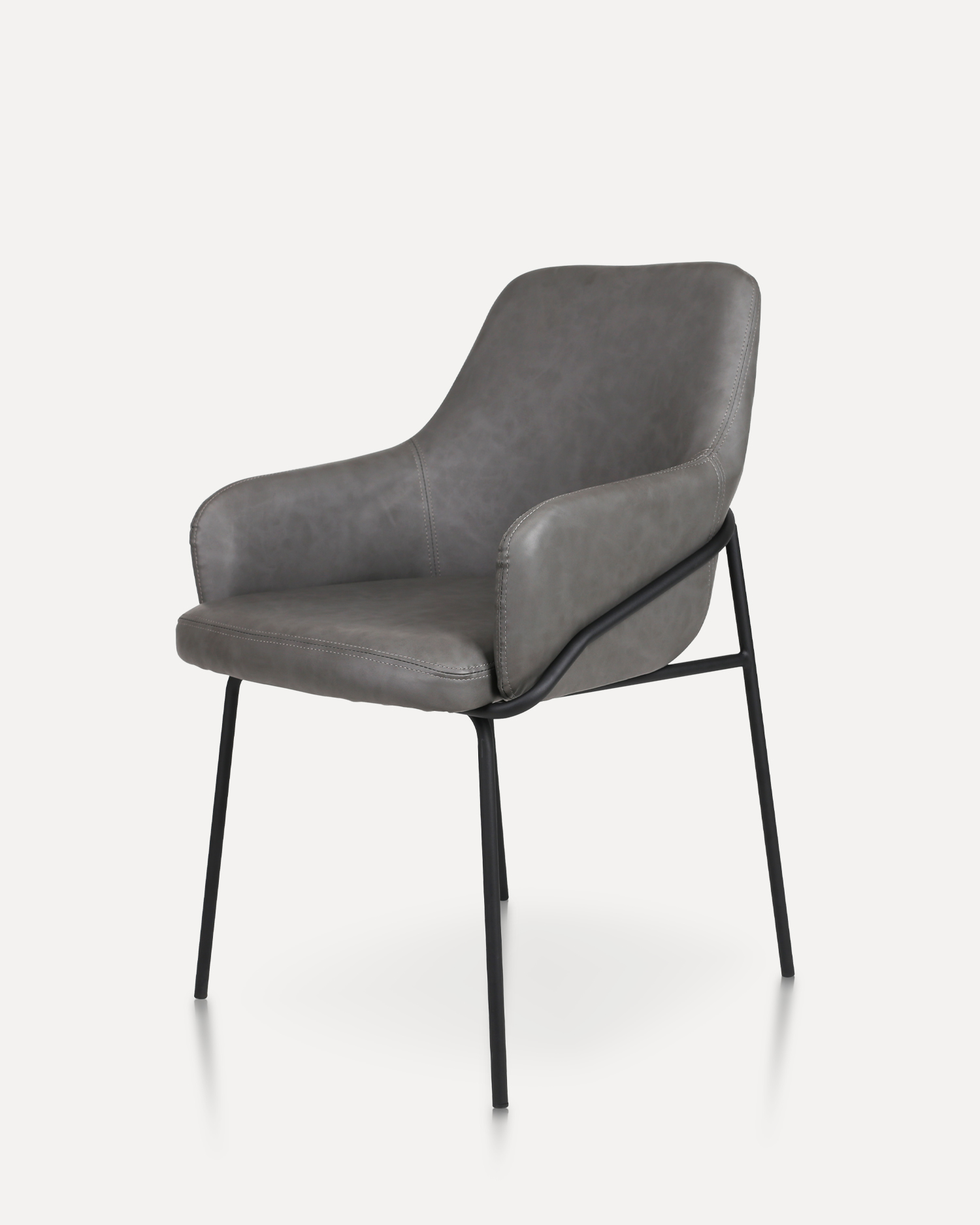 Lederen eetkamerstoel met arm