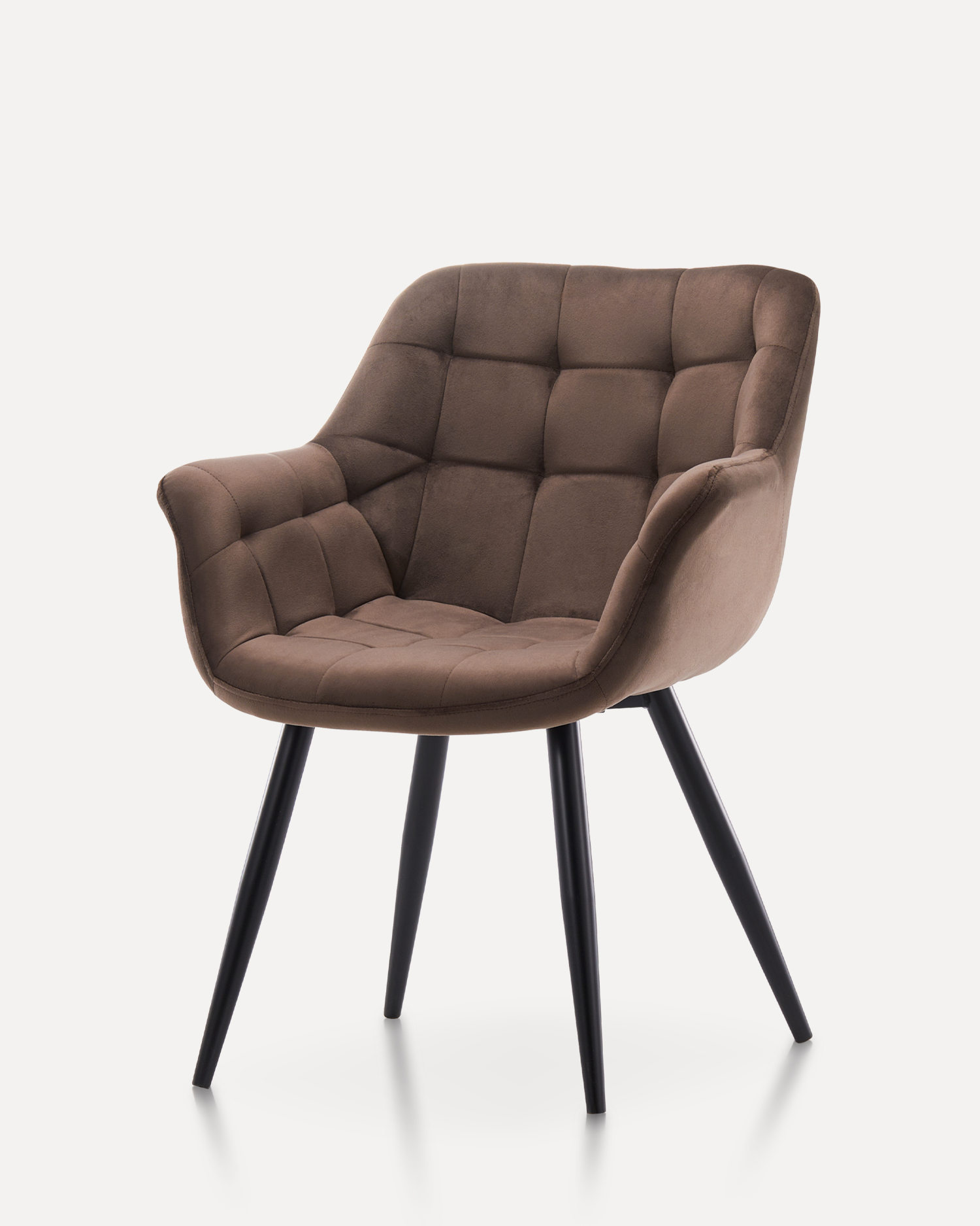 Bruine fluwelen eetkamerstoel