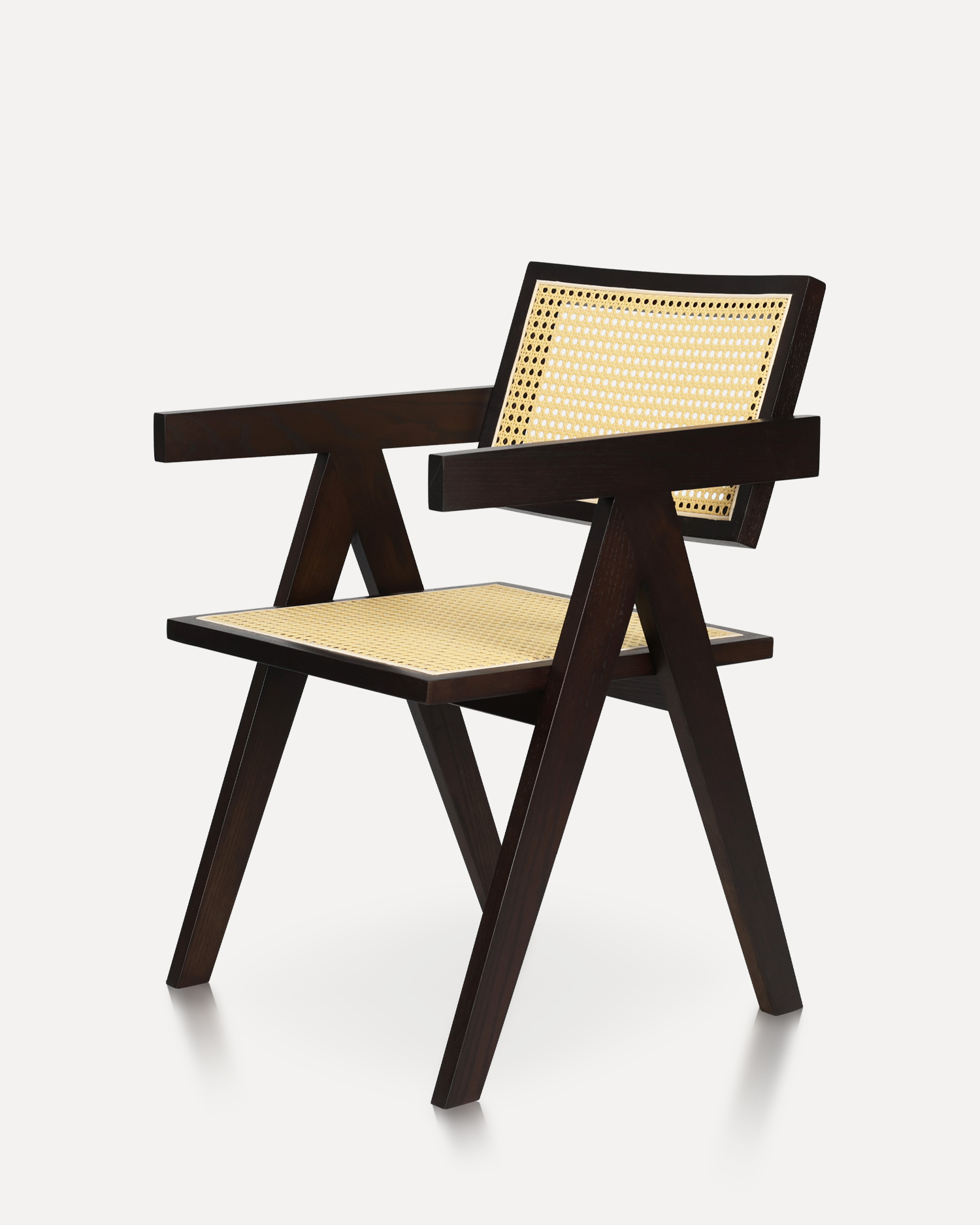 Minimalistische rattan houten eetstoelen