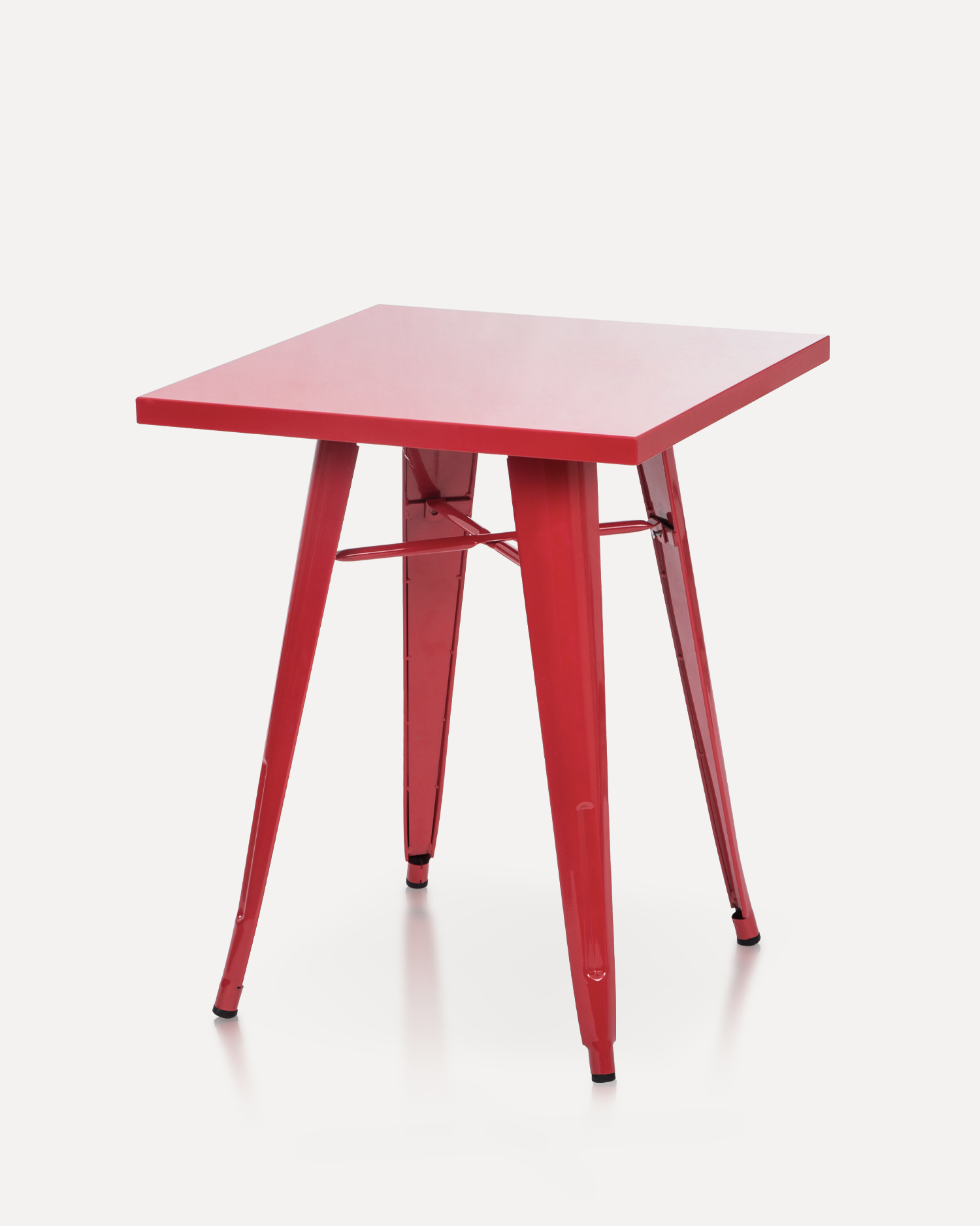 Vintage stijl rode metalen tafel