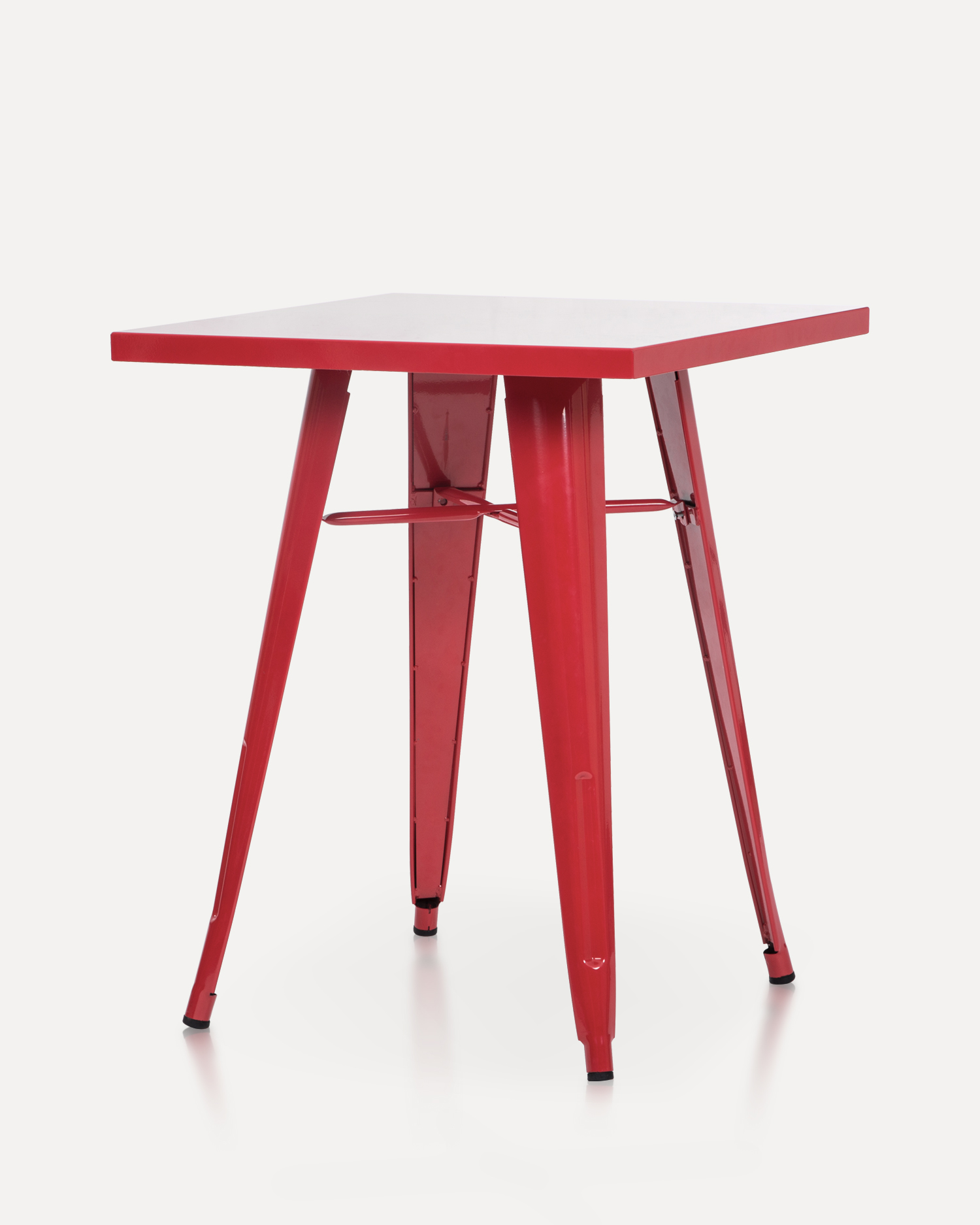 Vintage stijl rode metalen tafel Vintage stijl rode metalen tafel