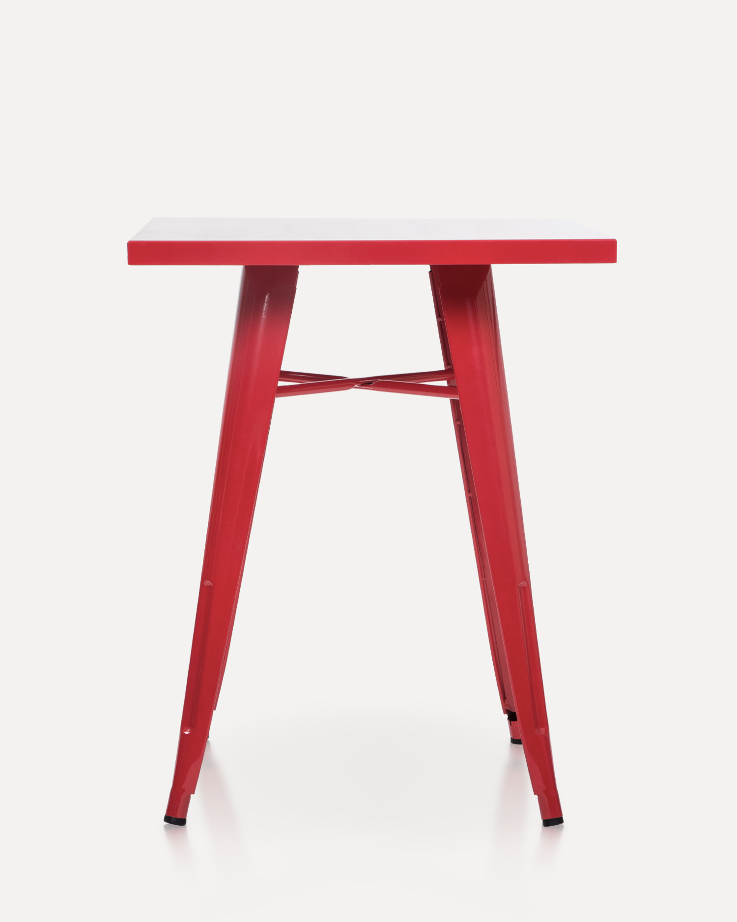 Vintage stijl rode metalen tafel Vintage stijl rode metalen tafel
